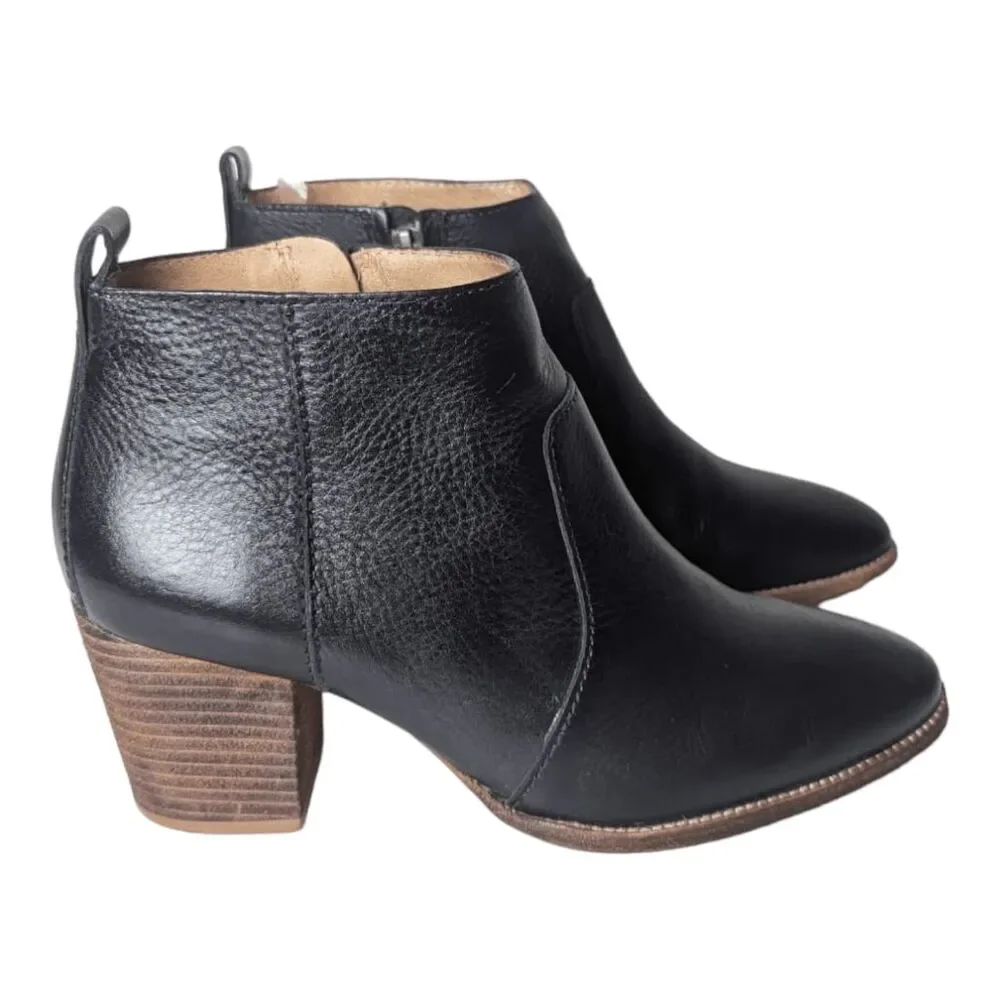 MADEWELL The Brenner Boot in Black Leather Size 7.5
